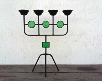 Ystad Metall candleholder .... Design: Gunnar Ander ... Kosta Boda glass ... Sweden