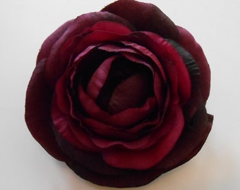 Silk Flower / Purple Ranunculus / Eggplant Colored Silk Flowers / Crafting Flowers / Ranunculus / Artificial Flowers / Diy Hair Flowers