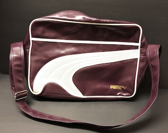 Vintage PUMA Retro Purple Bowling Bag Gym Sporty Style Rockabilly 1988