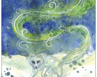 Revontulet, Northern Lights original watercolour