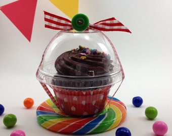 12 Clear Cupcake Boxes, Party, Wedding Favor, Candy Cup, Plastic Cupcake Container
