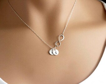 Personalized gift for mom, Christmas gift, Mothers necklace, Personalized Infinity Mothers birthstone necklace Kids initial necklace grandma
