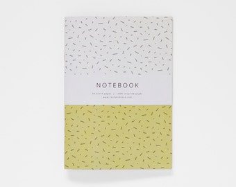THE CLAUDETTE notebook / blank notebook / yellow notebook / geometric notebook / sketchbook
