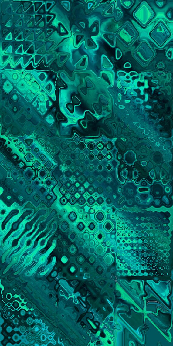Artisan Created Spandex Knit Blue Green Navy Fabric By The Yard Athletic Apparel Swimwear Swim Suit Patchwork