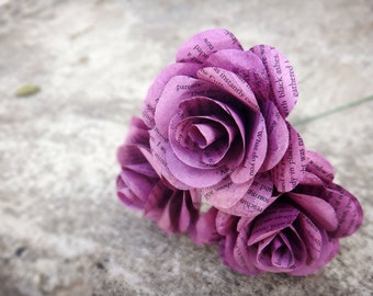 Purple Book Page Flowers