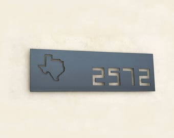 The Geek- Custom Address Sign - Rectangular plaque with Design - House numbers Sign - Horizontal or Vertical Address Signs - Steel