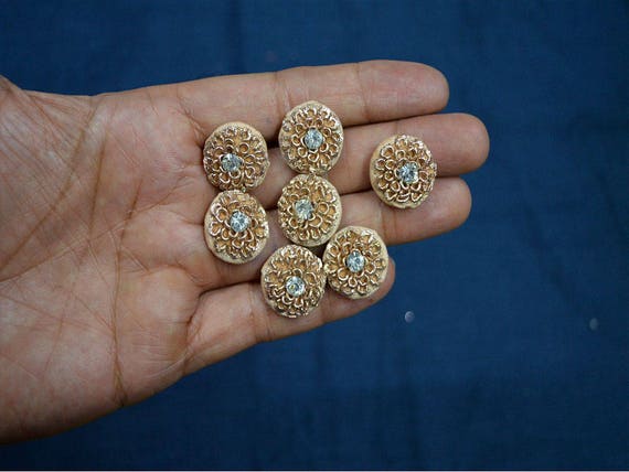 Gold Fancy Button Embellishment Button Decorative Indian