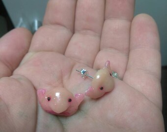 Blobfish earrings, blob fish stud earrings