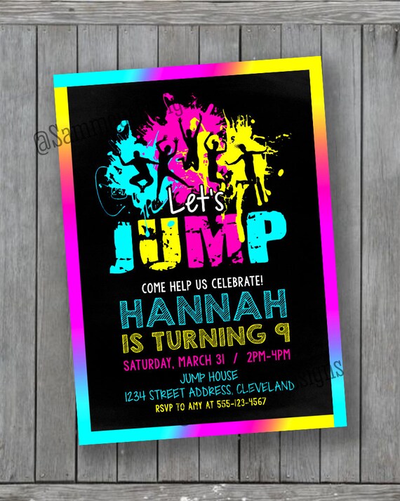trampoline party invitation bounce house invitation jump jumphouse flyers