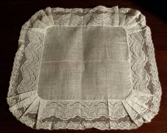 Vintage Ladies Handkerchief Vintage Hankie Linen & Lace White Hankie Crafts Journals Sewing Scarf