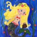 Mermaid Shopping-Digital Download, ocean, under the sea, girl's bedroom, wall door, children art, kids art, whimsical, bright, blue, yellow,