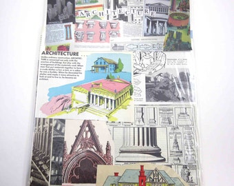 Architecture Ephemera Pack 65 Pieces of Original Vintage Ephemera for Altered Art