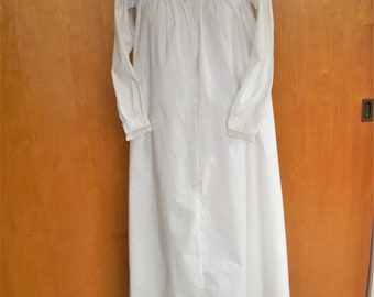 Antique White Cotton Nightgown Victorian Crochet Trim