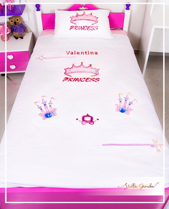 Hand Painted Crown Bedding Set Personalized