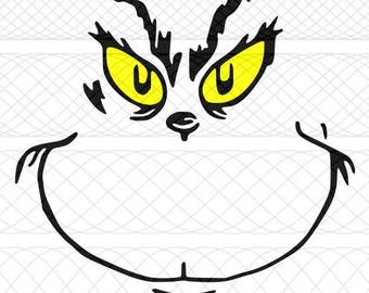 Grinch Face SVG|PNG|STUDIO3 Cut Files for Silhouette Cameo/Portrait & Cricut Explore/Maker DIY Craft Cutters