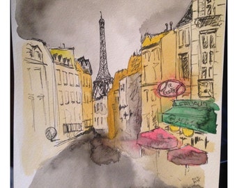 Ink and water color original
