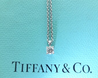 Authentic Tiffany & Co. Platinum Diamond Solitaire Necklace