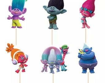 Trolls cupcake toppers