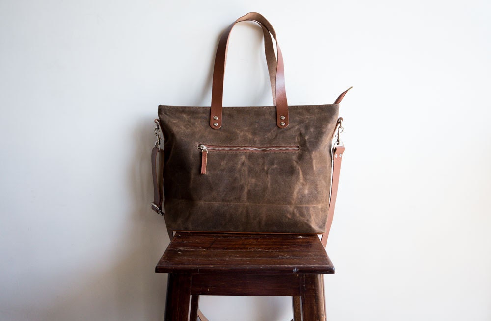 Waxed canvas bag Waxed canvas zipper bag Waxed canvas diaper