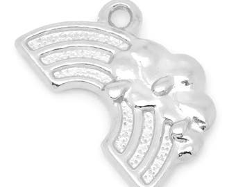 22 mm Silver Tone Rainbow with Tiny Cloud (2216)