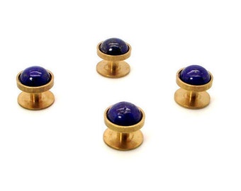 Lapis Lazuli Tuxedo Stud Set - Blue Tuxedo Studs - Lapis Lazuli Tuxedo Shirt Studs