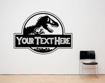 Personalized Jurassic Dinosaur Wall Decal Sticker Art. Various Colors & Sizes(#112)