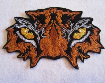 Embroidered Tiger Eyes Iron On Patch, Tiger Eyes Applique, Iron On Patch, Tiger, Tiger eyes patch, Tiger patch, Tiger Applique