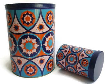 Vintage Mod large kitchen canister by Tomado, Set of 2, Made in Holland