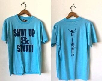 Vintage Cheerleader "Shut up and Stunt" 1980's 80's Cheerleaders Cheerleading Shirt