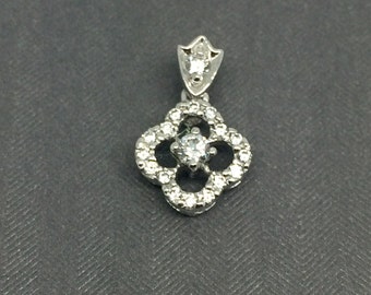 White Gold Rhodium CZ Pendant