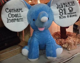 monogrammed stuffed elephant