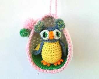 Amigurumi owl toy, Crochet owl, Plush, Cute owl for DollHouse, Stuffed owl doll, Knitted owl, Stuffed animal, Owl toy, Cotton stuffed animal