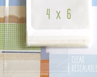 100 4x6 Clear Cellophane Bags 4x6 Resealable Cello Bags Resealable Clear Bags