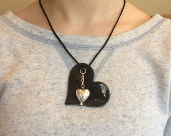 Black heart necklace