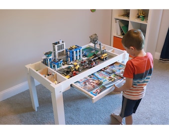 Customizable Lego Table With Drawer and Dividers