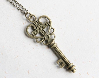 Key to Royal Crown key Necklace N163