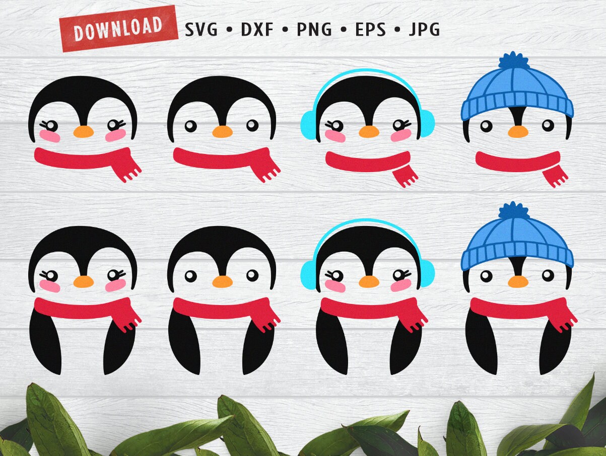 Download Cute Penguin Face SVG BUNDLE Christmas SVG Pack Holiday