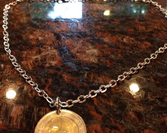 Morocco 5 dirhams coin necklace