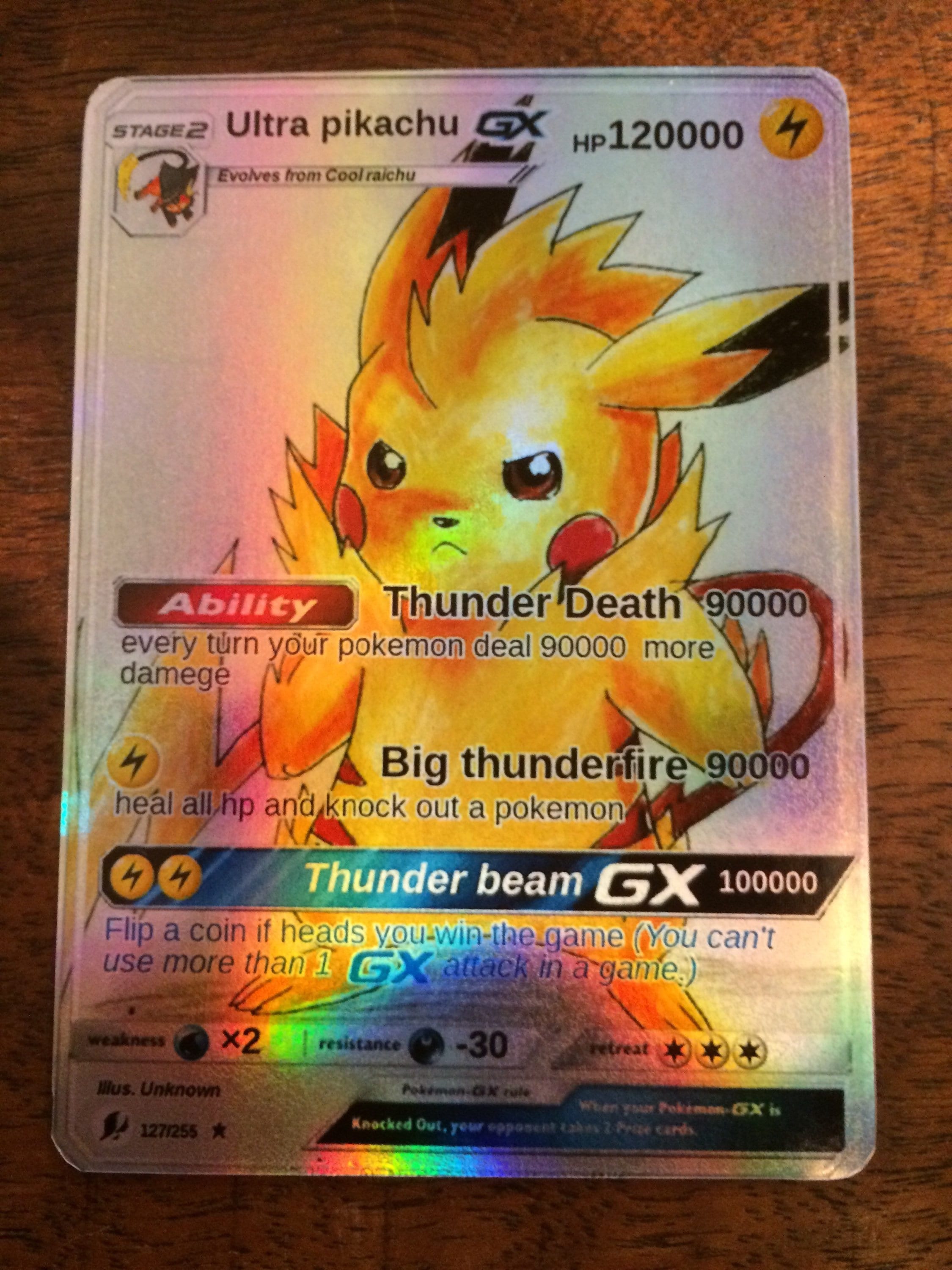 Pikachu gx pokemon luxury card orica custom card gold rare