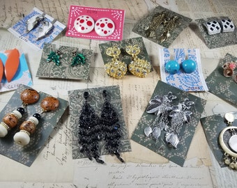 CLIP EARRINGS Vintage to Modern Boho Earrings 13 Pair to Wear or Upcycle #57