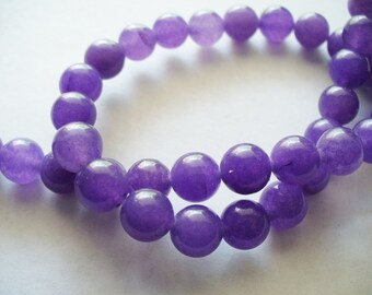 Jade Beads Gemstone Purple Round 8MM