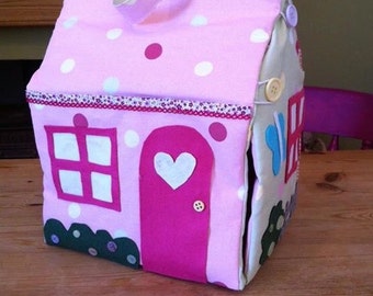 Fabric take-along dollhouse