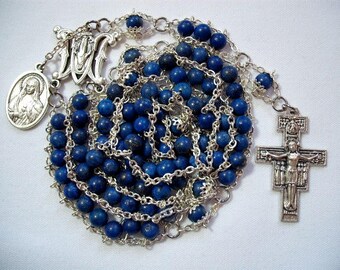 Lapis Lazuli Franciscan Crown Rosary