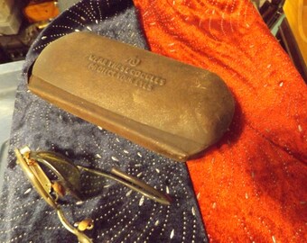 Antique 1919 Motorcycle Goggles A/O case and vintage safety glasses