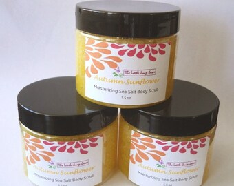Autumn Sunflower Sea Salt Scrub, Salt Body Scrub, Fall, Scrub, Exfoliating Scrub, Body Polish