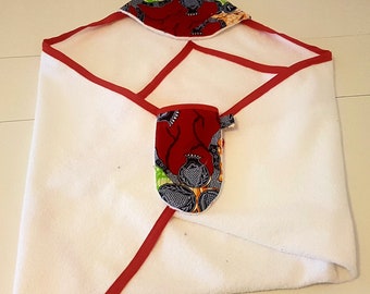 Hooded towel and washcloth