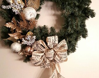 Holiday wreath, Christmas wreath, evergreen wreath