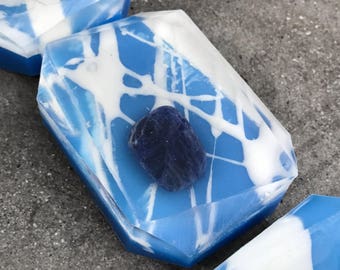Crystal Bar Soap - River of Truth - Crystal Soap - Sodalite - Handmade Soap - Vegan Soap