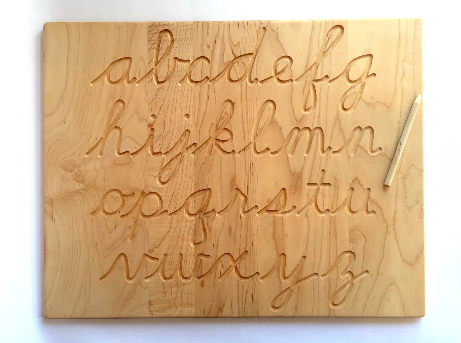 Cursive Alphabet Wood Tracing Board Lowercase and/or Uppercase