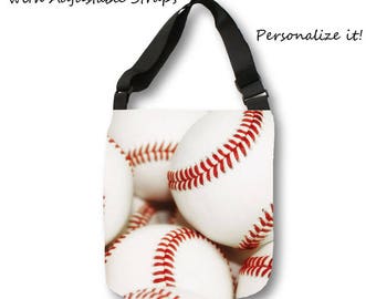 Baseball Tote Bag-Baseball Bag-Canvas Tote Bag-Large Overnight Tote-Cross Body Bag-Team Mom Gift-Weekend Tote-Baseball Gift Ideas